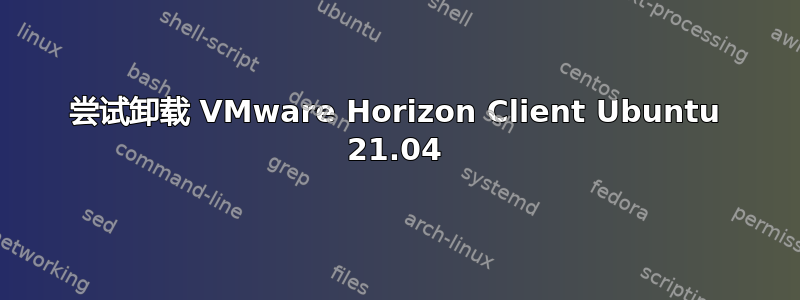 尝试卸载 VMware Horizo​​n Client Ubuntu 21.04