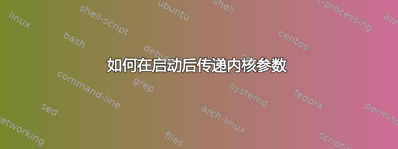 如何在启动后传递内核参数