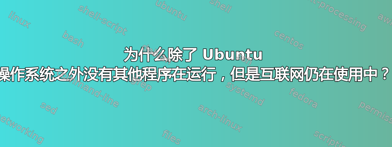 为什么除了 Ubuntu 操作系统之外没有其他程序在运行，但是互联网仍在使用中？