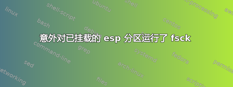 意外对已挂载的 esp 分区运行了 fsck