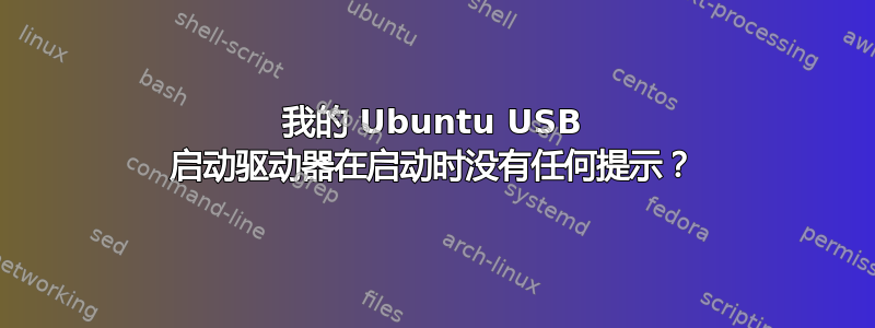 我的 Ubuntu USB 启动驱动器在启动时没有任何提示？