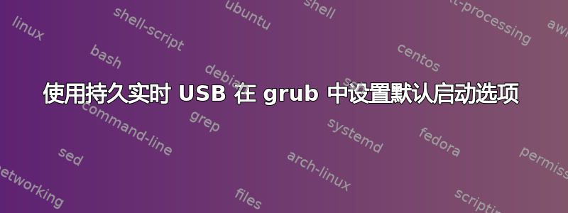 使用持久实时 USB 在 grub 中设置默认启动选项