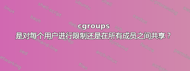 cgroups 是对每个用户进行限制还是在所有成员之间共享？