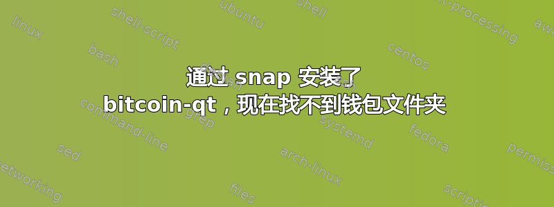 通过 snap 安装了 bitcoin-qt，现在找不到钱包文件夹