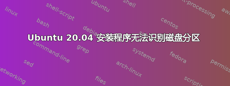 Ubuntu 20.04 安装程序无法识别磁盘分区