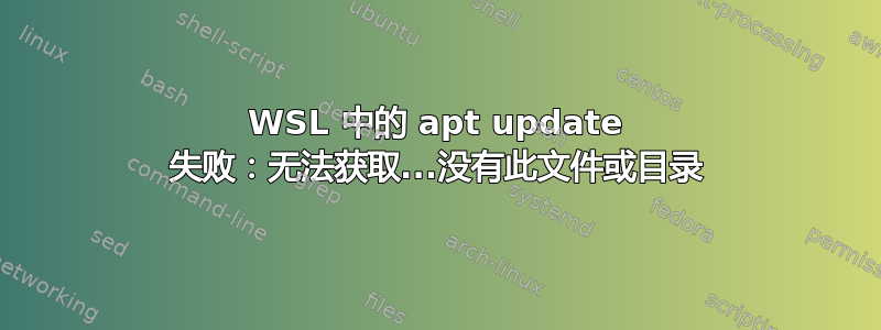 WSL 中的 apt update 失败：无法获取...没有此文件或目录