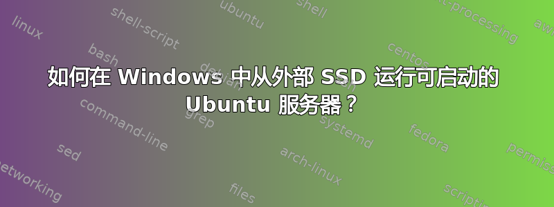 如何在 Windows 中从外部 SSD 运行可启动的 Ubuntu 服务器？