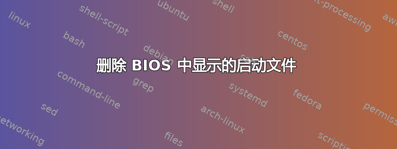 删除 BIOS 中显示的启动文件