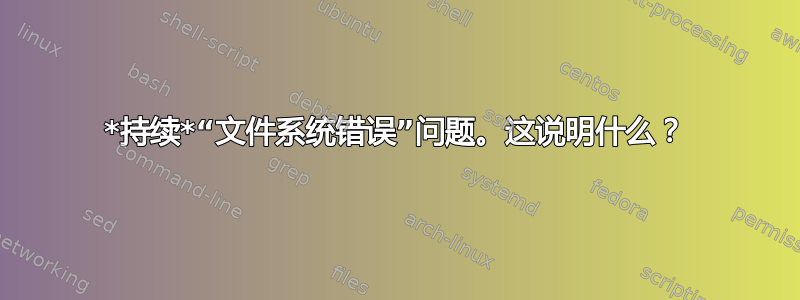 *持续*“文件系统错误”问题。这说明什么？