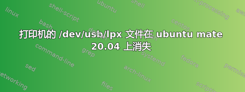 打印机的 /dev/usb/lpx 文件在 ubuntu mate 20.04 上消失