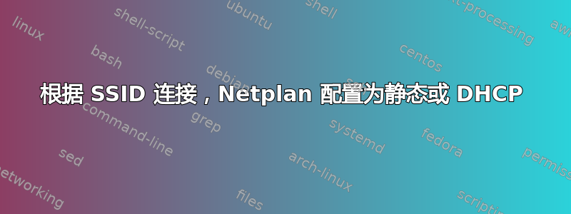 根据 SSID 连接，Netplan 配置为静态或 DHCP