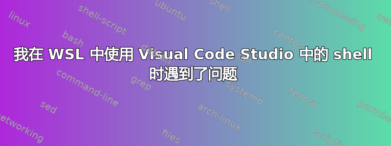 我在 WSL 中使用 Visual Code Studio 中的 shell 时遇到了问题