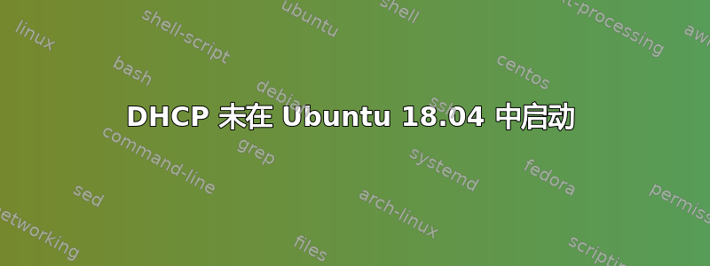 DHCP 未在 Ubuntu 18.04 中启动