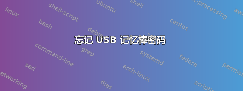 忘记 USB 记忆棒密码