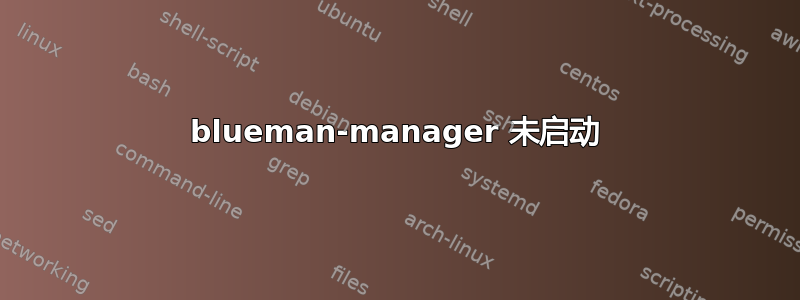 blueman-manager 未启动