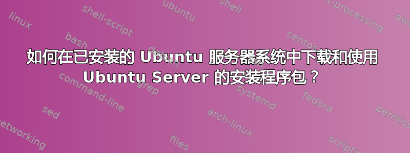 如何在已安装的 Ubuntu 服务器系统中下载和使用 Ubuntu Server 的安装程序包？