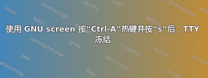 使用 GNU screen 按“Ctrl-A”热键并按“s”后，TTY 冻结