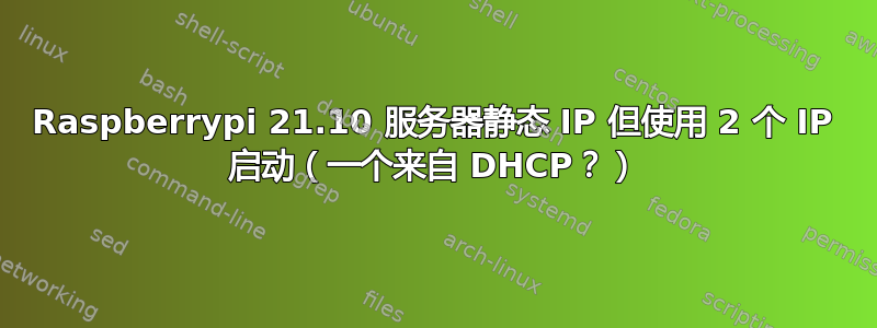 Raspberrypi 21.10 服务器静态 IP 但使用 2 个 IP 启动（一个来自 DHCP？）