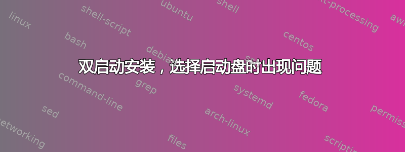 双启动安装，选择启动盘时出现问题