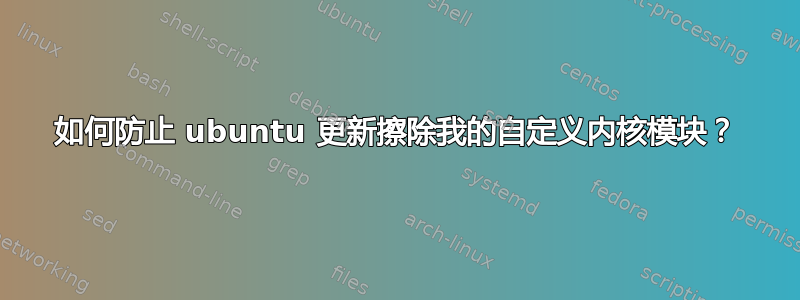 如何防止 ubuntu 更新擦除我的自定义内核模块？