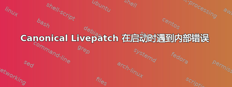 Canonical Livepatch 在启动时遇到内部错误