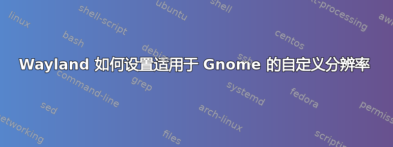 Wayland 如何设置适用于 Gnome 的自定义分辨率