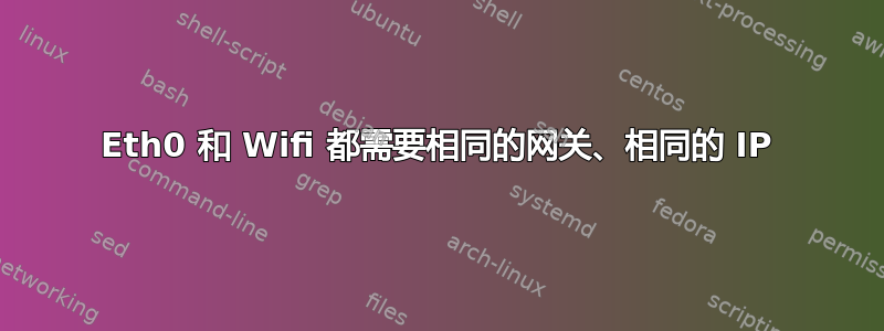 Eth0 和 Wifi 都需要相同的网关、相同的 IP