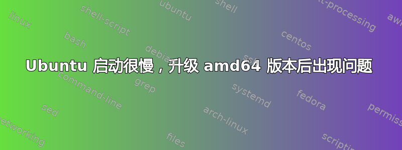 Ubuntu 启动很慢，升级 amd64 版本后出现问题