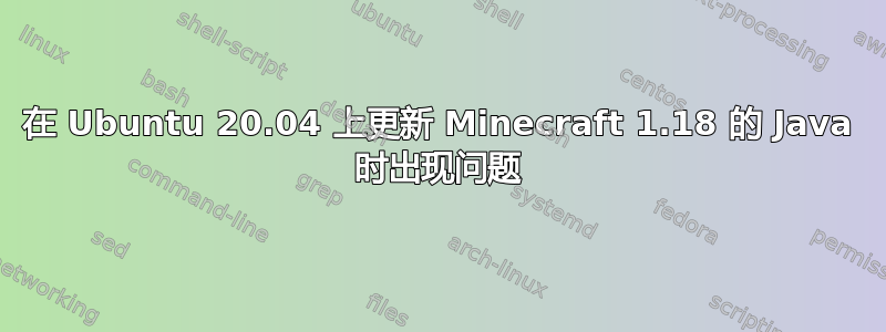 在 Ubuntu 20.04 上更新 Minecraft 1.18 的 Java 时出现问题