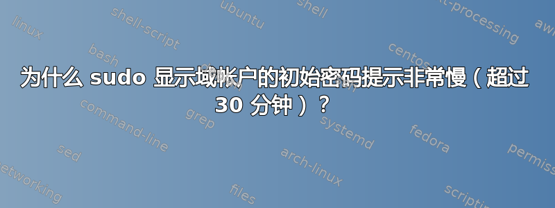 为什么 sudo 显示域帐户的初始密码提示非常慢（超过 30 分钟）？