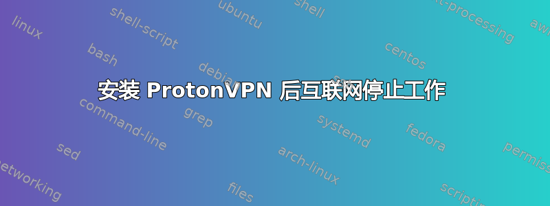 安装 ProtonVPN 后互联网停止工作