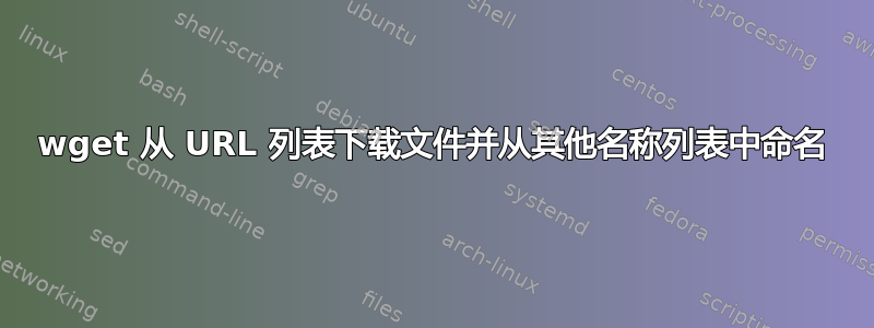 wget 从 URL 列表下载文件并从其他名称列表中命名