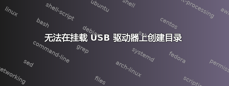 无法在挂载 USB 驱动器上创建目录