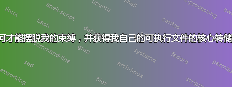 如何才能摆脱我的束缚，并获得我自己的可执行文件的核心转储？