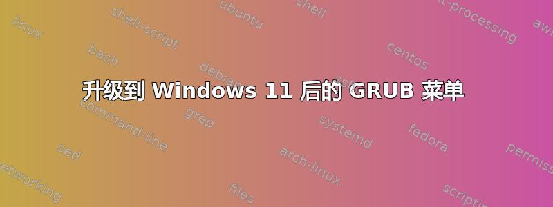 升级到 Windows 11 后的 GRUB 菜单