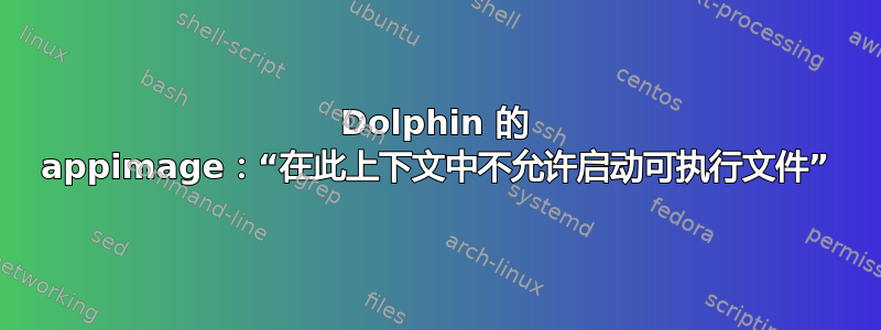 Dolphin 的 appimage：“在此上下文中不允许启动可执行文件”