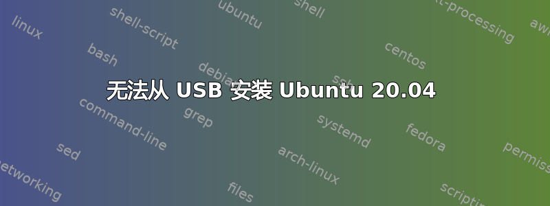 无法从 USB 安装 Ubuntu 20.04