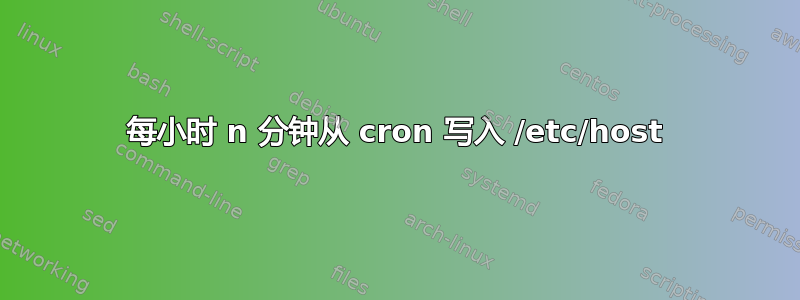 每小时 n 分钟从 cron 写入 /etc/host