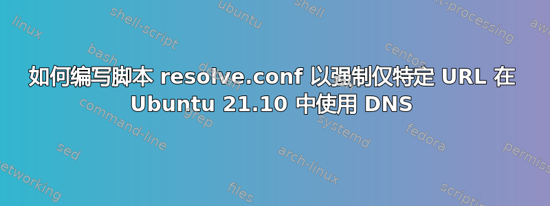 如何编写脚本 resolve.conf 以强制仅特定 URL 在 Ubuntu 21.10 中使用 DNS