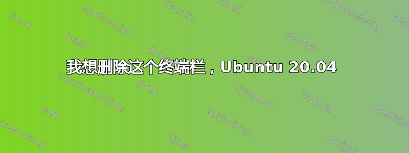 我想删除这个终端栏，Ubuntu 20.04