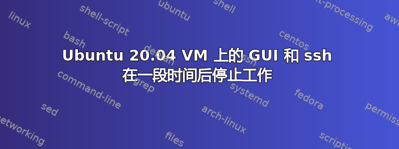 Ubuntu 20.04 VM 上的 GUI 和 ssh 在一段时间后停止工作