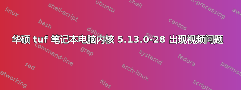 华硕 tuf 笔记本电脑内核 5.13.0-28 出现视频问题 