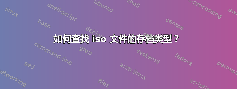 如何查找 iso 文件的存档类型？