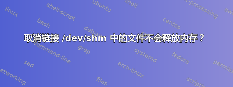 取消链接 /dev/shm 中的文件不会释放内存？