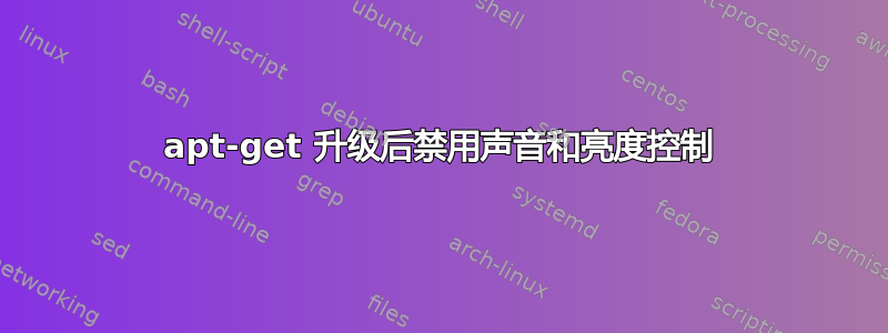 apt-get 升级后禁用声音和亮度控制