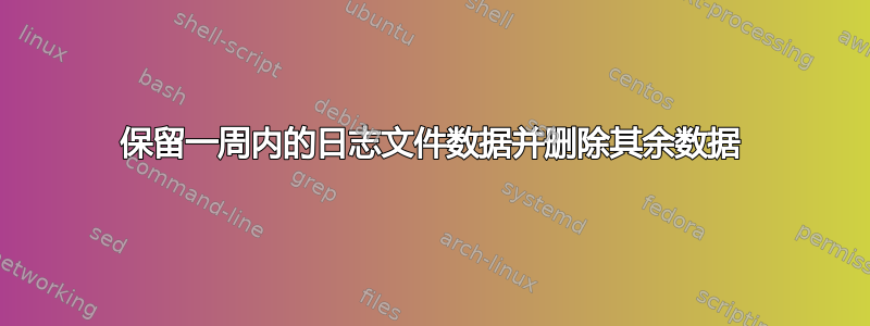 保留一周内的日志文件数据并删除其余数据