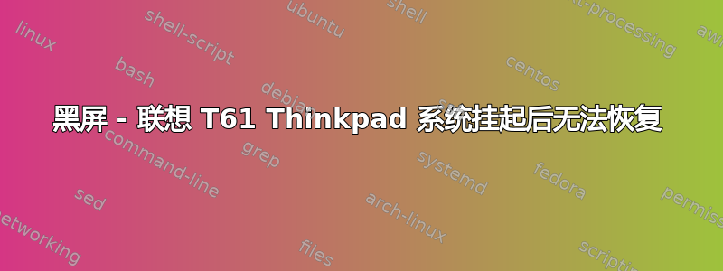 黑屏 - 联想 T61 Thinkpad 系统挂起后无法恢复