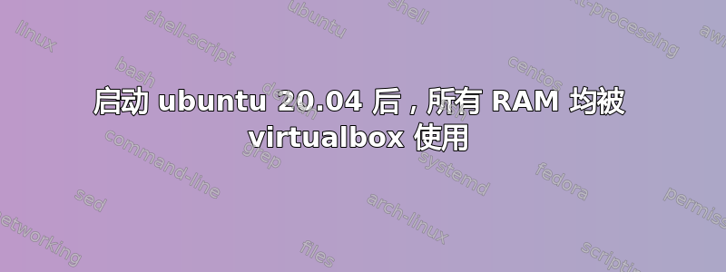 启动 ubuntu 20.04 后，所有 RAM 均被 virtualbox 使用