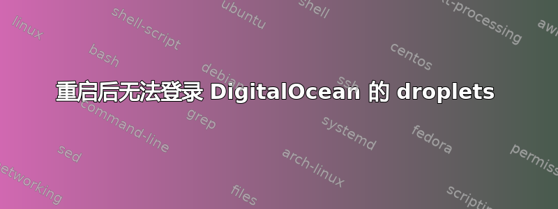 重启后无法登录 DigitalOcean 的 droplets