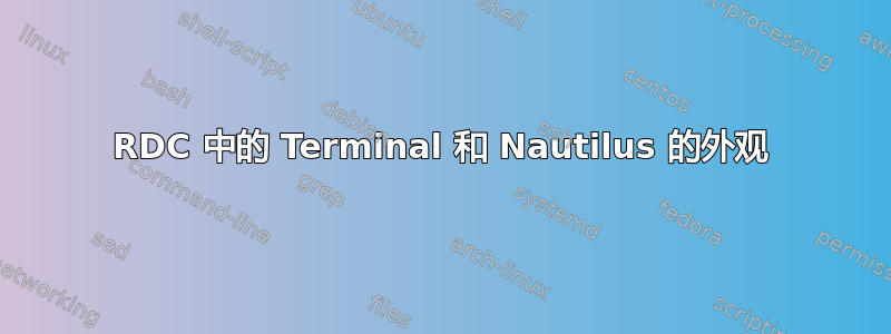 RDC 中的 Terminal 和 Nautilus 的外观